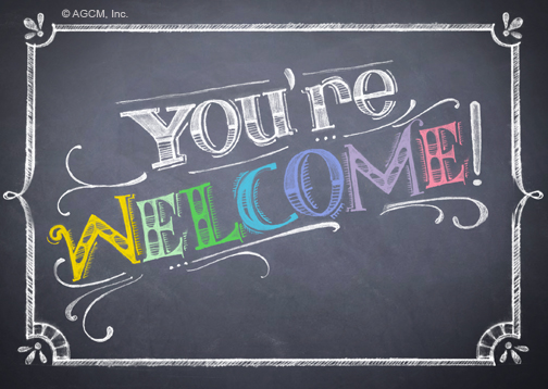 welcome thank greetings youre postcard date