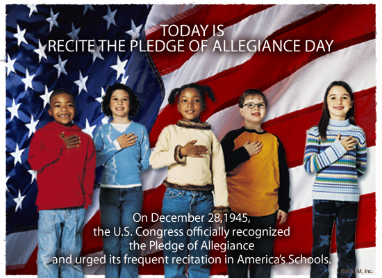 12/28 Recite the Pledge Day Ecard (Postcard) artwork