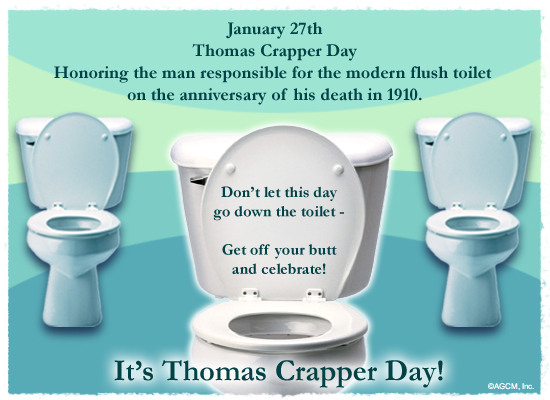 1/27 Thomas Crapper Day Ecard (Postcard) artwork