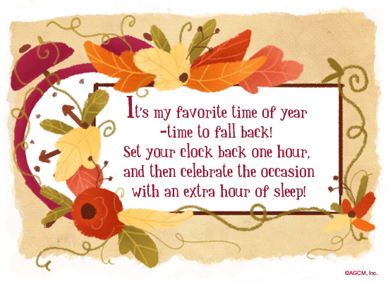 Fall Back! Ecard (Postcard) artwork