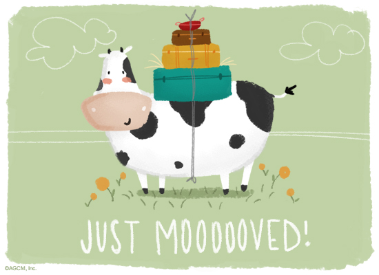 JUST MOOOOOVED! Ecard (Postcard) | American Greetings