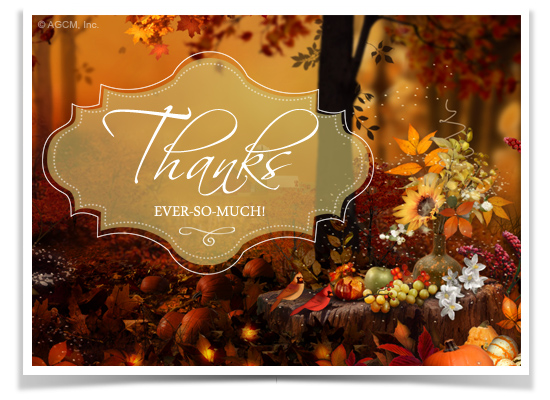 Sending Warmest Thanks Ecard (Postcard) artwork