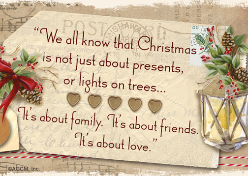 "Friends & Family Christmas Quote"  Christmas Postcard  Blue Mountain
