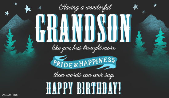 Happy Birthday, Grandson! Ecard (Postcard) artwork