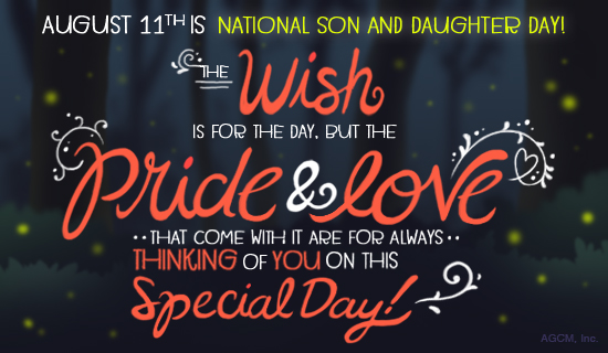 8/11 National Son and Daughter Day Ecard (Postcard) artwork