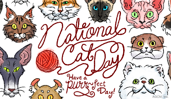 10/29 National Cat Day Ecard (Postcard) artwork