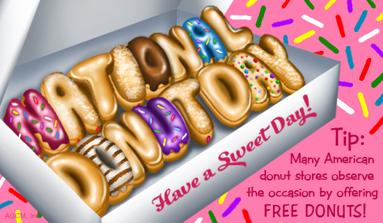 6/1 National Donut Day Ecard (Postcard) artwork
