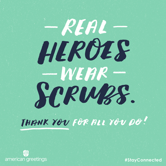Real Heroes Wear Scrubs (Postcard) artwork