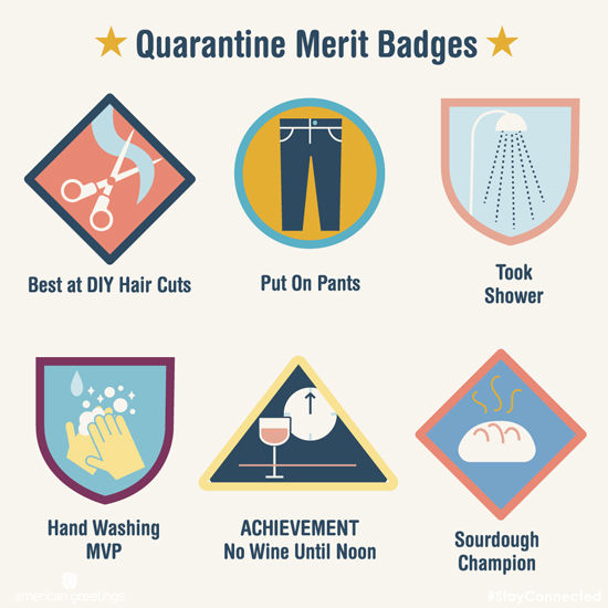 Quarantine Merit Badges (Postcard) artwork