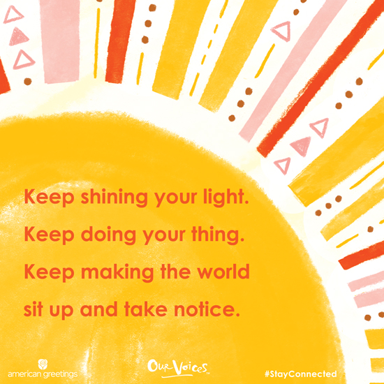 "Keep Shining Your Light (Postcard)" Encouragement eCard Blue