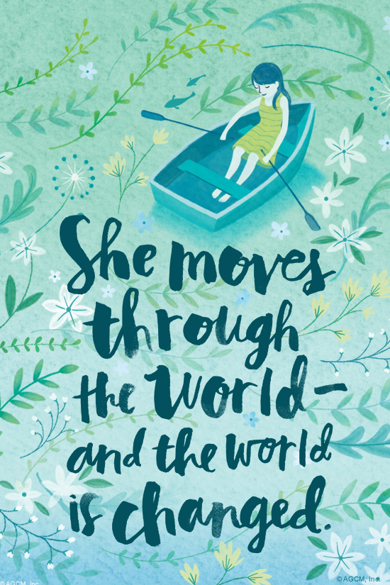 3/8 She Changes the World Quote (Postcard) artwork