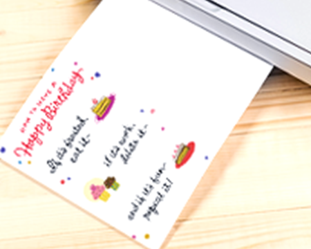 Birthday card being printed