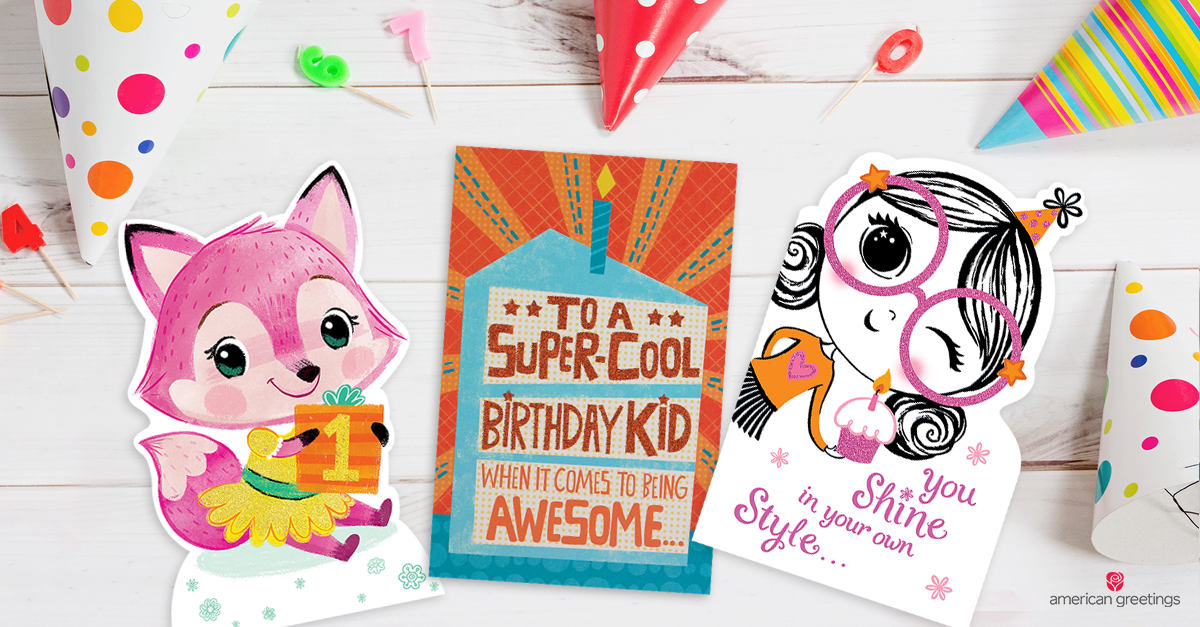 Birthday girl mini greeting card