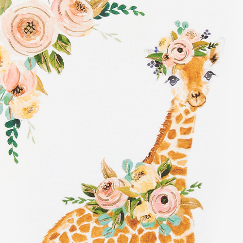 Floral giraffe wallpaper