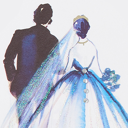 Bride and Groom blue wallpaper
