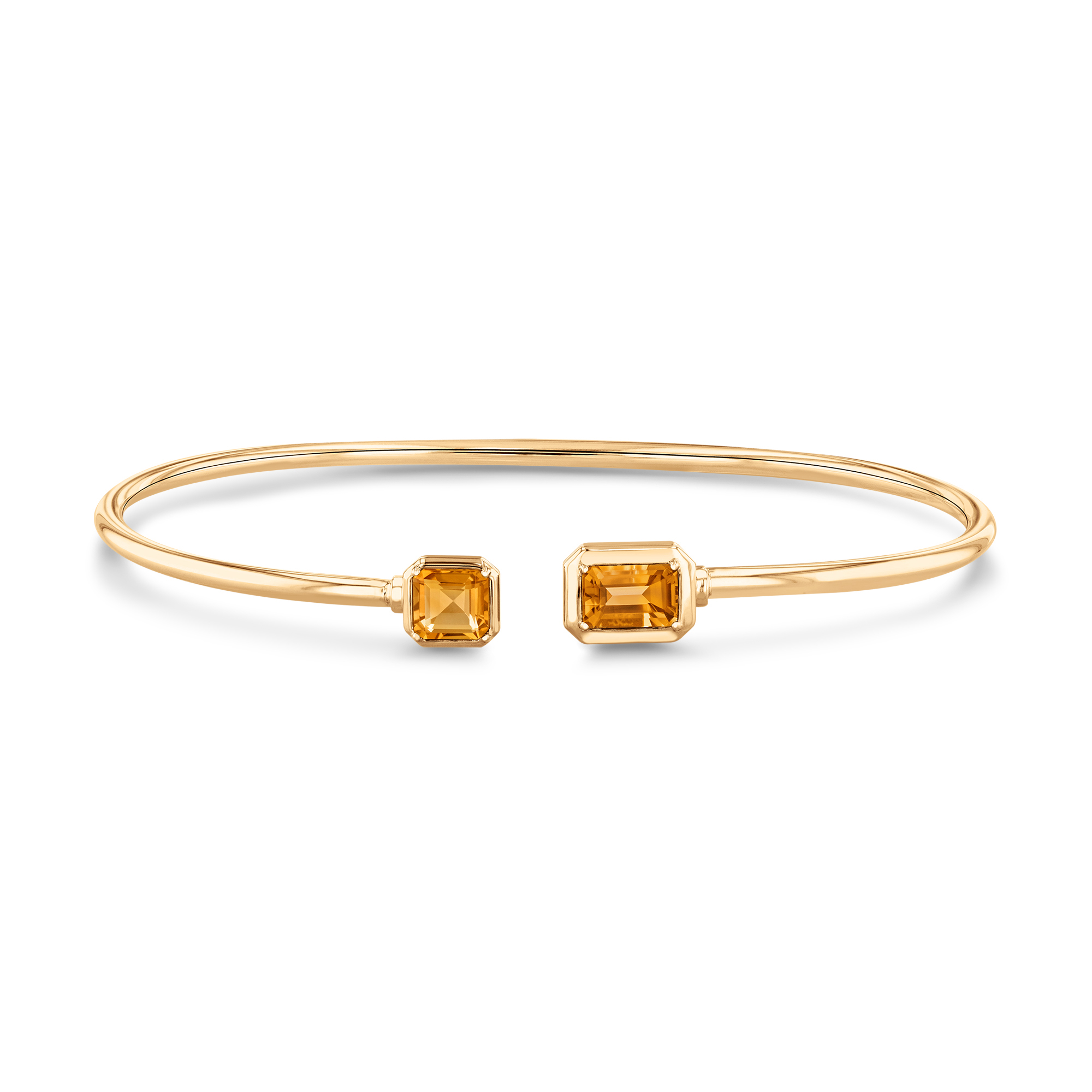 Papyrus Light Citrine and Dark Citrine Yellow Gold Cuff Bracelet