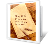Elegant 60 Thank You Card Coworker