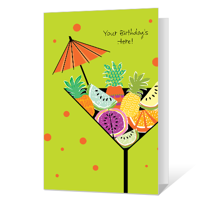 Umbrella Drinks Birthday Cards