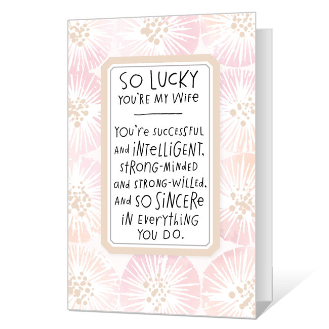 So Lucky You're My Wife Mother's Day Cards