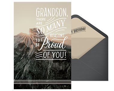 Proud of You, Grandson Birthday