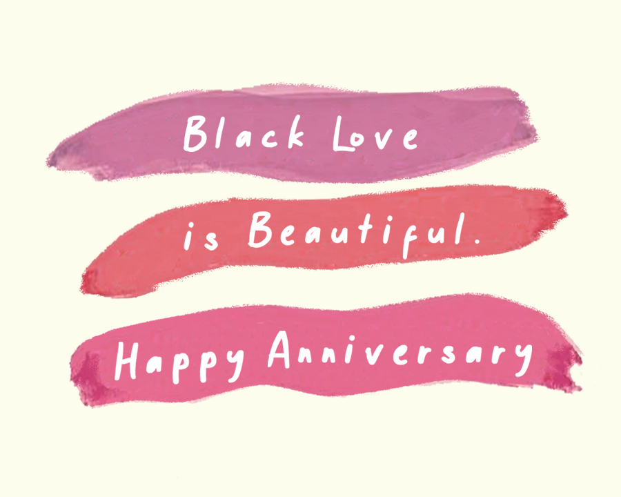 Black Love Is Beautiful Anniversary (Postcard) American Greetings