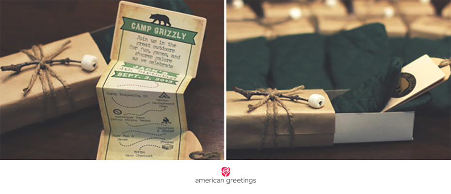 Camping birthday party invite