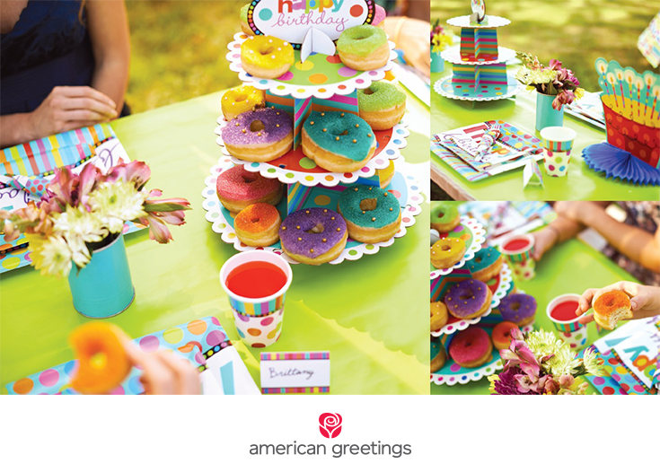 Rainbow donut bar party idea