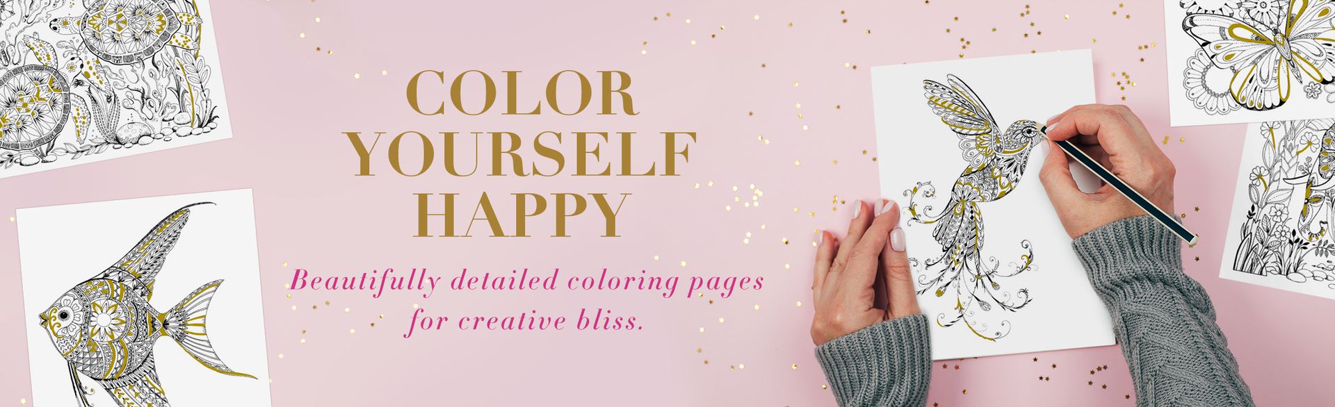 Color Yourself Happy Beautifully detailed coloring pages for creative bliss.