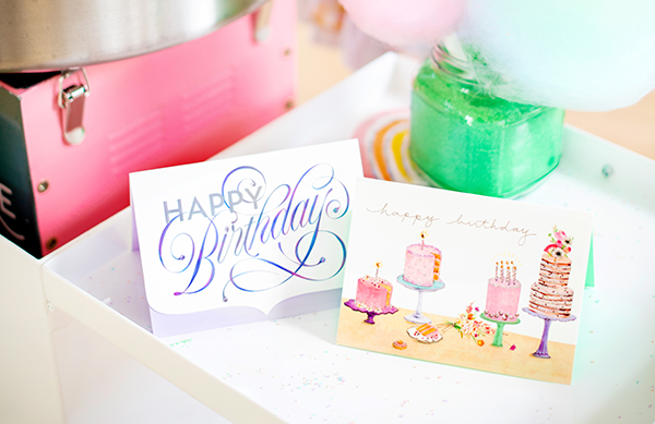 Happy Birthday Greeting Card Bundle with Cotton Candy