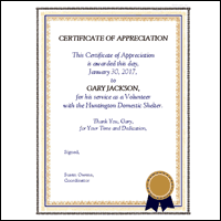 Volunteer Appreciation Certificate - Encourage & Support Printable Card 